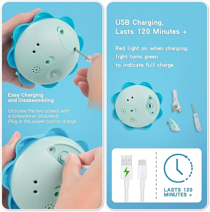 ArtCredit Light Up Bath Toy Sprinkler for Babies, Rechargeable Bathtub Pool Water Toys Baby Gifts for Toddlers, Shower Essentials (Blue Octopu)