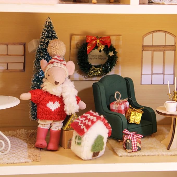 Funky Mini Home Miniature Dollhouse Armchair & Ottoman Set - 1:12 Scale Green Dollhouse Furniture, Festive Decor & Perfect Birthday for Collectors (Green)