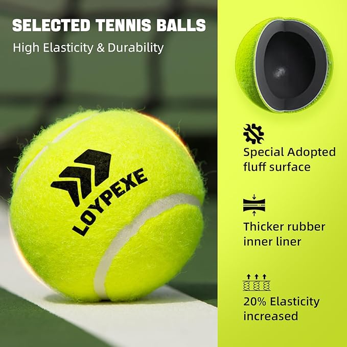 Tezewa Tennis Trainer Set Tennis Practice Rebounder with String Solo Tennis Trainer Practice Equipment Several Replacement Rebound Balls Portable Tennis Practice Equipment for Adults Kids
