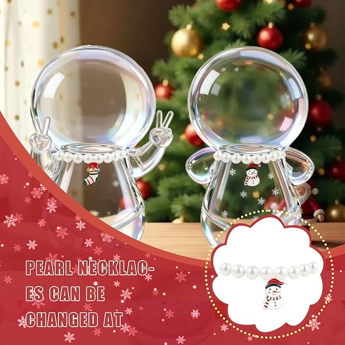 VPDSLABUBU Accessories for 3.9-6.7In(10-17cm) Dolls,8 Pcs Accessories,Including 1 Pearl Necklace,5 Christmas Collection Pendants,and 2 Spring Clips,Meet Your DIY Needs(Christmas)