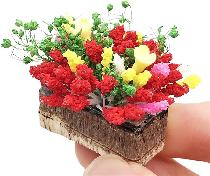 Dollhouse Decoration Plant Pots Miniature Green Potted Bonsai Models Decor,1：12 Miniature Plant