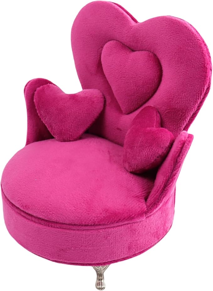 CONCISE Adult Dollhouse Furniture 1/6 1/12 Scale Miniature Velvet Sofa Hidden Jewelry Box for Women 14+ Collectors Ring Earring Necklace Bracelet Trinket Keepsake Storage Diorama Model Kit Display