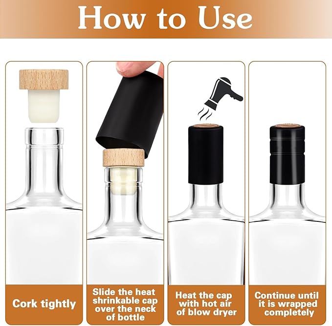 samokingdom 3Pack 25 oz (750ml) Glass Bottle with T-Top Cork, Heavy Bottom Vodka Bottle for Wine, Juice, Milk, Whiskey, Sauce, Gift Giving