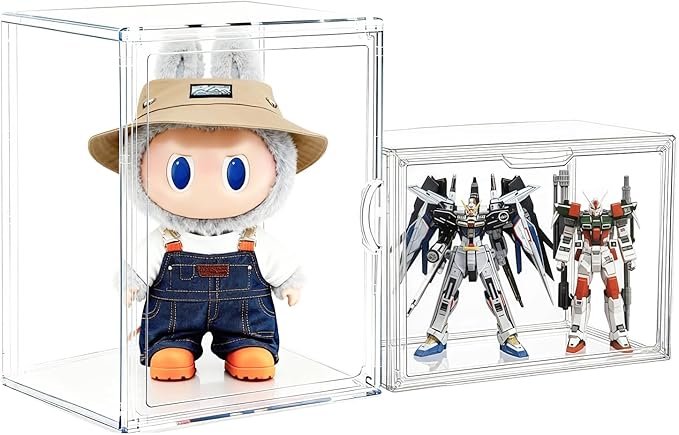 Clear Acrylic Display Case for Labubu, 15.35in Large Display Box, Compatible with Let's Checkmate, Time to Chill, Best of Luck, Dress Be Latte, Flip with Me, Fall in Wild Series Plush Toys