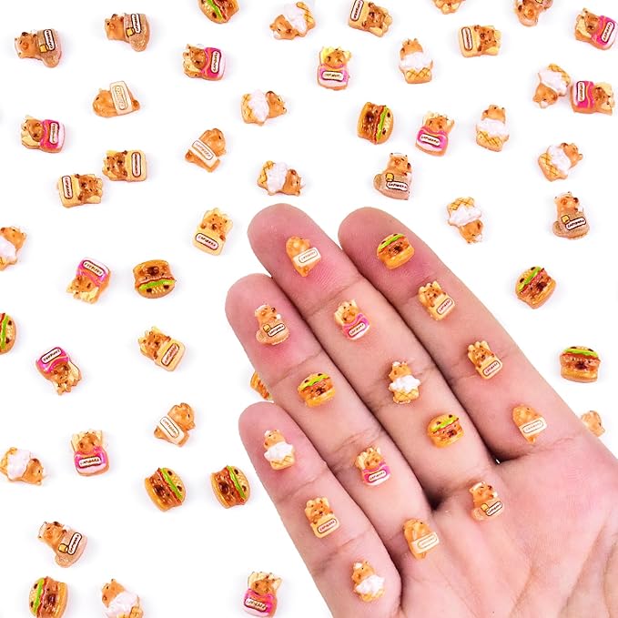 200 Pieces Tiny Capybara Decor for Dollhouse Micro Resin Animals for DIY Crafts Mini Things for Fairy Garden Micro Landscaping Decoration