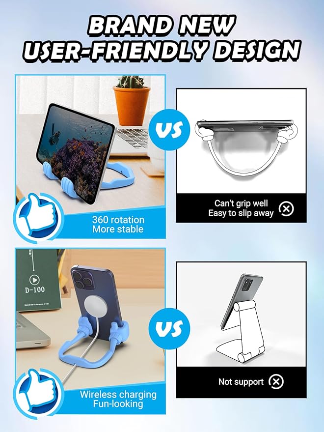 Stocking Stuffers for Teens Girls Boys Adults Cell Phone Stand: UPGRADE Adjustable Thumbs Up Lazy Phone Holder for Desk Cool Gadgets Fun Birthday Gift Ideas for Kids Teenager Women Gifts for Christmas