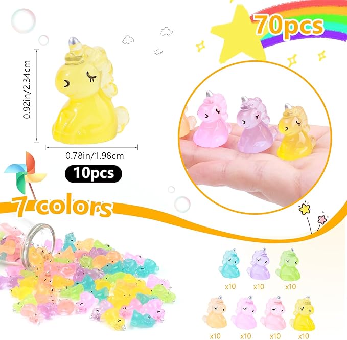 70Pcs Luminous Resin Animal Set Miniature Animal Types Glow-in-The-Dark Effect Fairy Tale Garden Aquarium Dollhouse Miniature Landscape DIY Kit