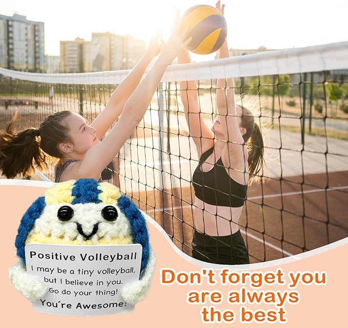 Zelaxeyi Mini Volleyball Ball Birthday Gifts for Men Women Volleyball Players,Funny Crochet Gifts for Volleyballs Lovers, Emotional Support Crochet
