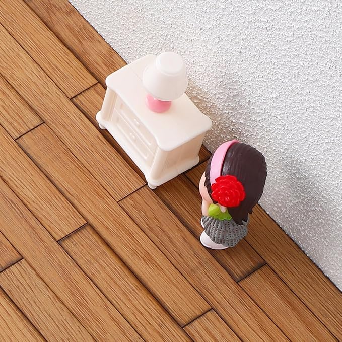 Garneck 40 Pcs Miniature Dollhouse Flooring Self-Adhesive Grey Mini Flooring for DIY Mini House Decorations Accessories