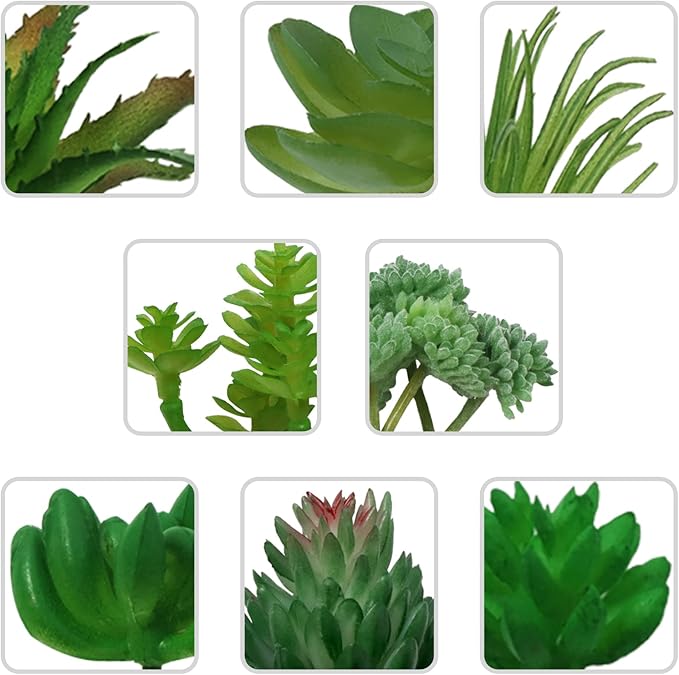 PietyPet Succulents Plants Artificial, 22pcs Green Fake Succulents, Mini Faux Succulents for DIY Crafting Home Terrarium Floral Wall Garden Arrangement Office Decoration (Unpotted)