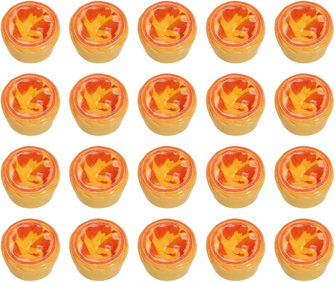 Dollhouse Miniature Food, Cute Dessert Figures Toys Mini Resin Foods Trinkets for Pretend Play Kitchen Cooking Game & Doll House Decor (Yellow, 20pcs)
