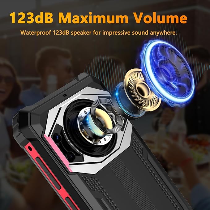 FOSSIBOT F101P Android 13 Rugged Smartphone, 7GB+64GB /1TB Rugged Call Phone 10600mAh Unlocked Phone 123dB Loud Volume Phone 5.45" 24MP+8MP Camera Waterproof Smartphone 4G Dual SIM OTG 18W Charger