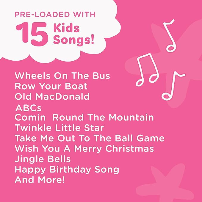 Move2Play, Kids Karaoke Microphone | Includes Pre-Loaded Songs & Bluetooth | Kids Birthday Party Gift | Toy for All Ages 2, 3, 4, 5, 6+ Year Old Girls, Boys & Toddlers