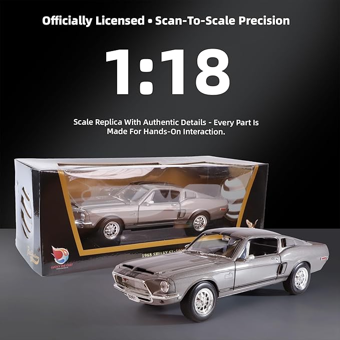 1968 Ford Shelby Cobra GT-500KR 1:18 Scale Diecast Model Premium Alloy Sports Collection Cars with Display Case, for Kids Men and Teens Dad 14+ Year