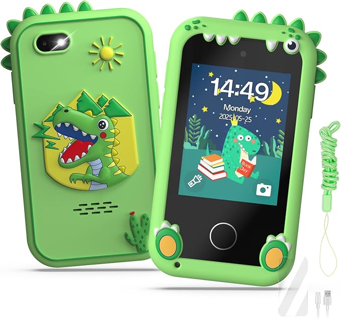 Kids Smart Phone Toys for Girls,Christmas Birthday Gifts for Girls Age 3-10 Kids Cell Phone Toys with 2.8" Touchscreen 20 Learning Games Dual Camera Music Player, 8G SD Card