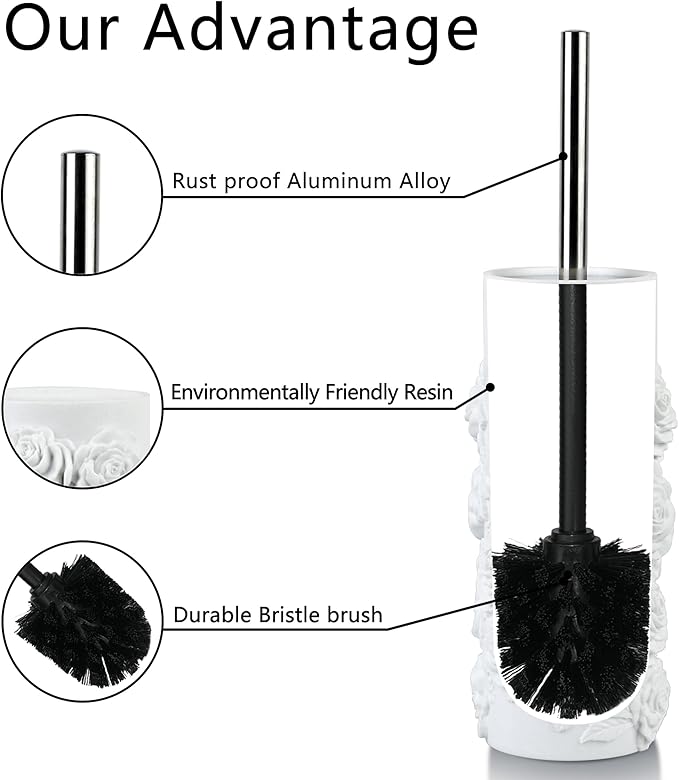 Indecor Home Toilet Brush and Holder Set for Bathroom, Stylish and Durable Cleaning Tool with Modern Design, Compact for Efficient Cleaning
