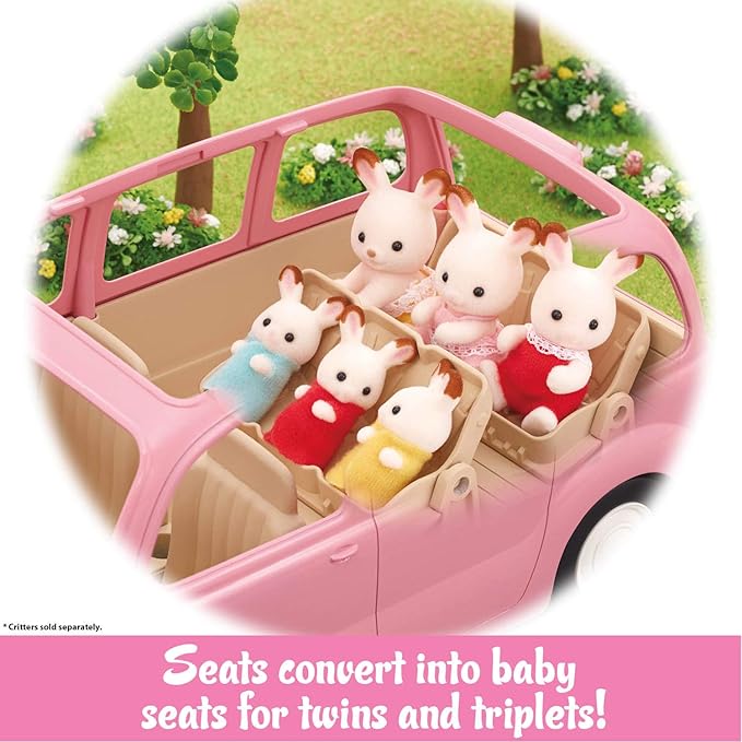 Calico Critters Family Picnic Van for Dolls - Toy Vehicle Seats up to 10 Collectible Figures!
