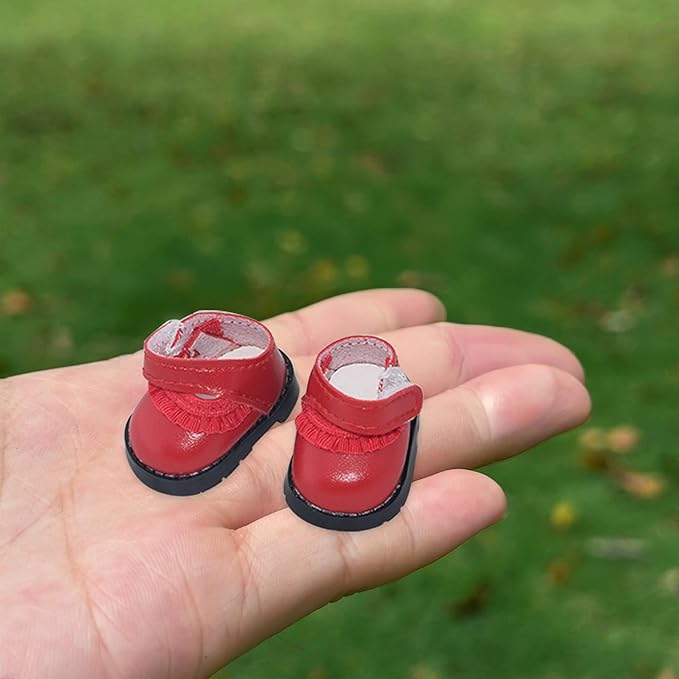 Compatible with Labubu Doll Shoes for 17cm Doll,Shoes Used for Labubu Accessories (HB-Red)