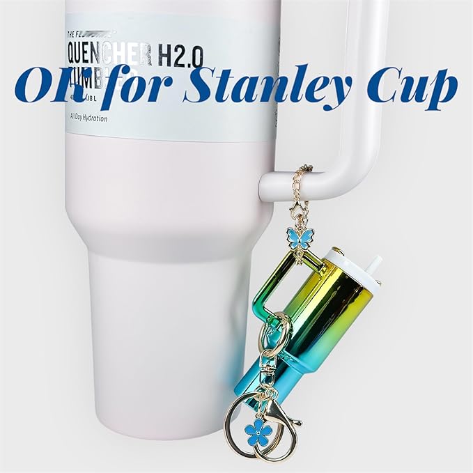 ERTUNA Mini Tumbler Keychain Accessories for Stanley Cup, 2 Way Cute Charms Chapstick Lip Balm Holder for Women Purse Handbag