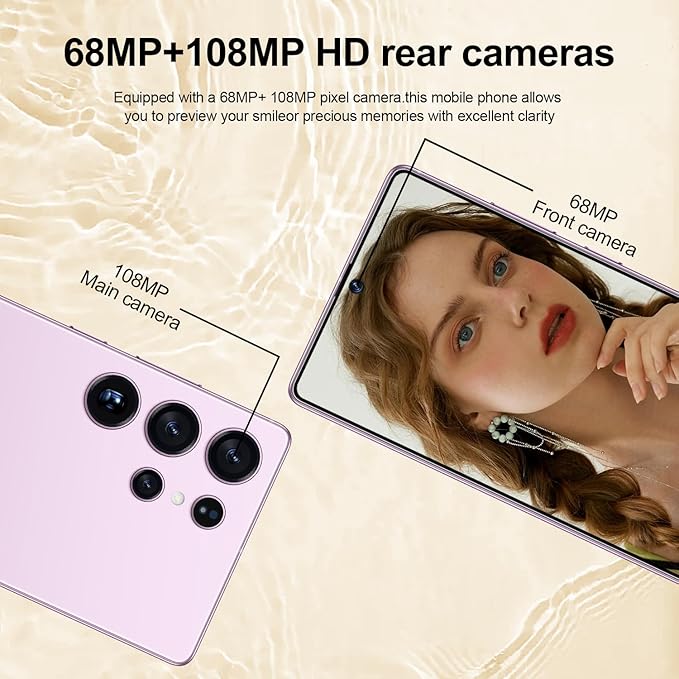 OEJBK I25 Ultra: Powerhouse 16GB/512GB, 2-Day 7000mAh Battery, Huge 6.99" Android 14 Phone w/Built-in Stylus - Your All-in-One Device The Superior Choice (Pink)