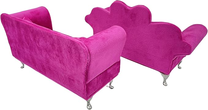CONCISE Adult Dollhouse Furniture 1/6 1/12 Scale Miniature Velvet Sofa Hidden Jewelry Box for Women 14+ Collectors Ring Earring Necklace Bracelet Trinket Keepsake Storage Diorama Model Kit Display