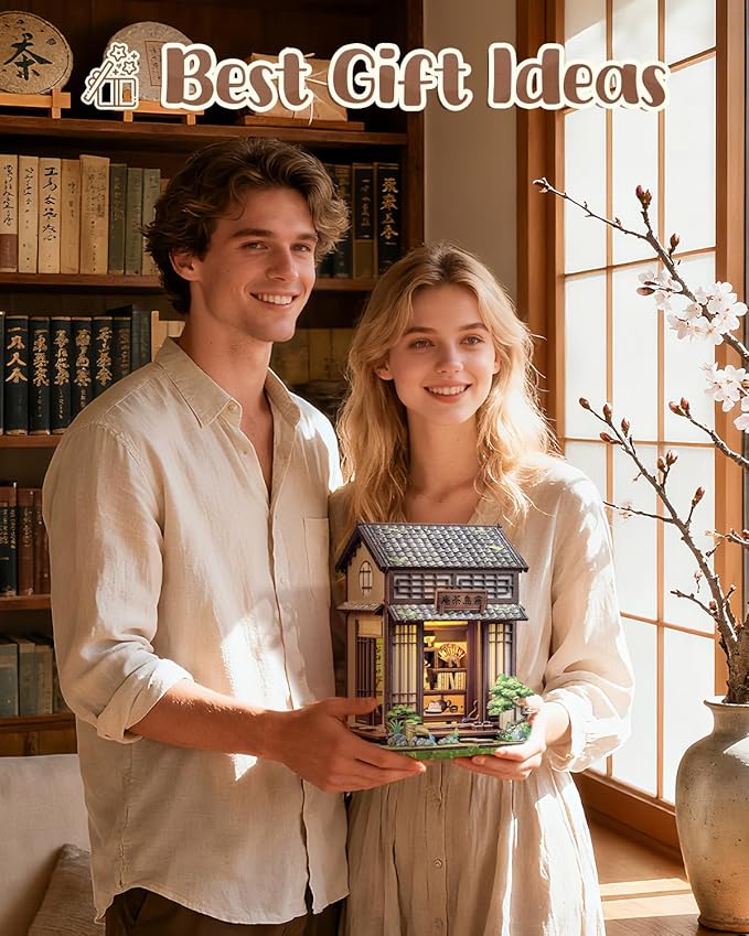 Book Nook Kit, DIY Miniature House Kits for Adult and Teens, Dollhouse Tiny Booknook Garden House Bookshelf, DIY Craft Gifts for Family and Friends