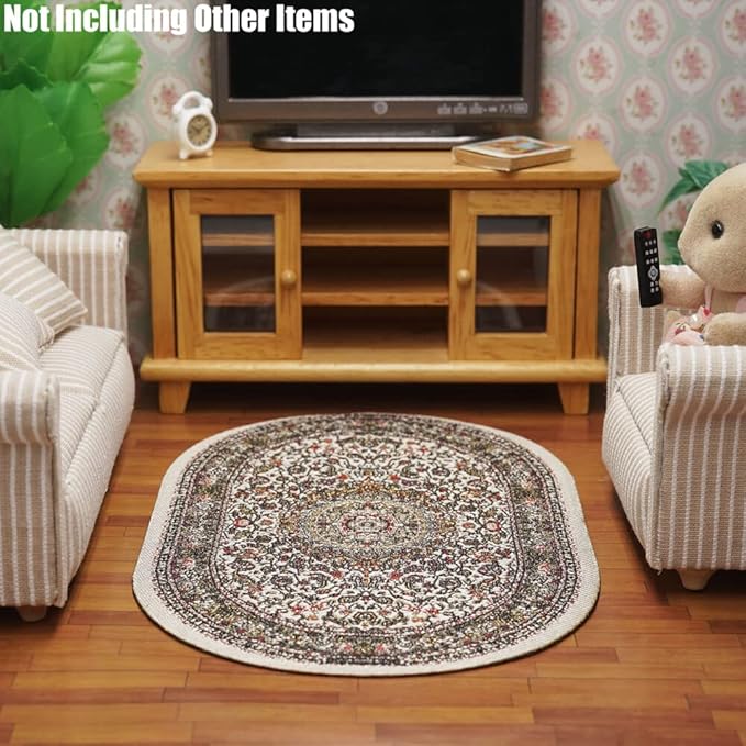 Odoria 1/12 Miniature Rugs and Carpet Dollhouse Decoration Accessories, Gray