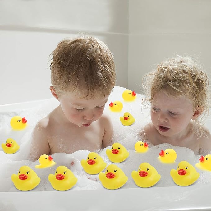 Rubber Ducks Bath Toys 50PCS Mini Ducks Bulk for Kids Baby Shower Decorations Birthday Party Favors Gift Classroom Summer Beach Pool Activity Carnival Game
