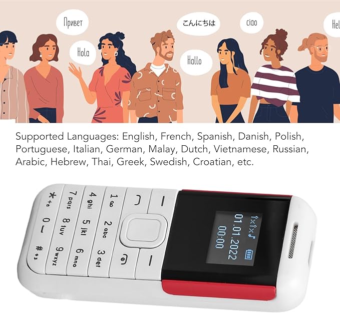 GOWENIC Small Mini Phone, 2G GSM Dual SIM Unlocked Smartphone, 0.66inch Screen 380mah Kids Small Smartphone, Bluetooth Sound Player Basic Phone (White)