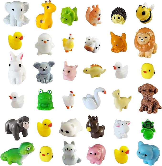 36Pcs Mini Resin Animals Figures Miniature Animal Figurines Tiny Animals Set for Home Decor and Garden Decoration & Collectibles