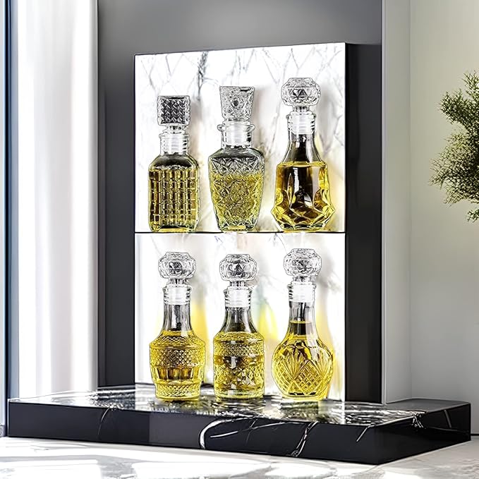 JQWIN AlifordGlass Mini Glass Bottles with 6 Different Shapes Can be Used for Self-Made juicing, Wine Bottles or Whiskey Decanter