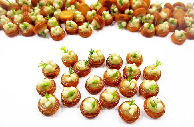 Lot 10 Loose Mushroom Puff Pie Dollhouse Miniatures Food Bakery Deco 12144