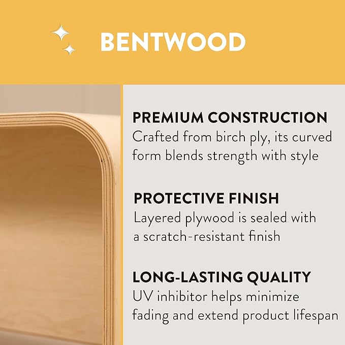 Bentwood Kids Table and Chairs Set, Kids Furniture, Natural, 5-Piece