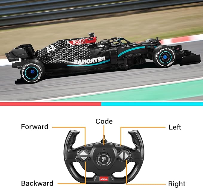 Voltz Toys Authentic Licensed 1:12 Mercedes-Benz F1 W11 Remote Control Vehicle - RC for Kids and Adults - 2.4GHz RC for Gift (1:12 Mercedes-Benz F1 W11)