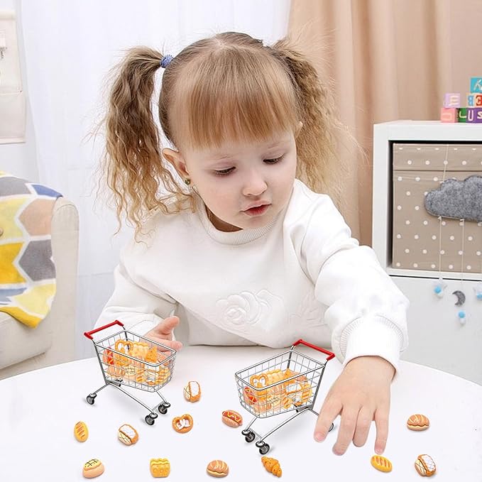 100 Pieces Mini Bread for Dollhouse Miniatures Mini Food for Crafts Tiny Resin Things for Dollhouse Mini Kitchen Micro Landscaping Decoration