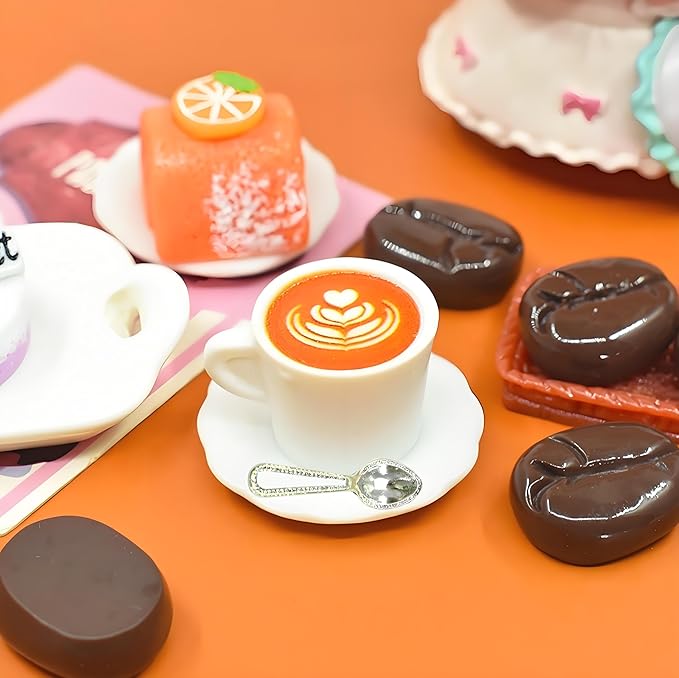 4Sets Miniature Dollhouse Dish Set – 1:12 Scale Plates, Spoons & Coffee Cups, Realistic Porcelain Tableware for Dollhouse Kitchen, Miniature Dinner Accessories,DIY Display & Decorative Utensils（White）