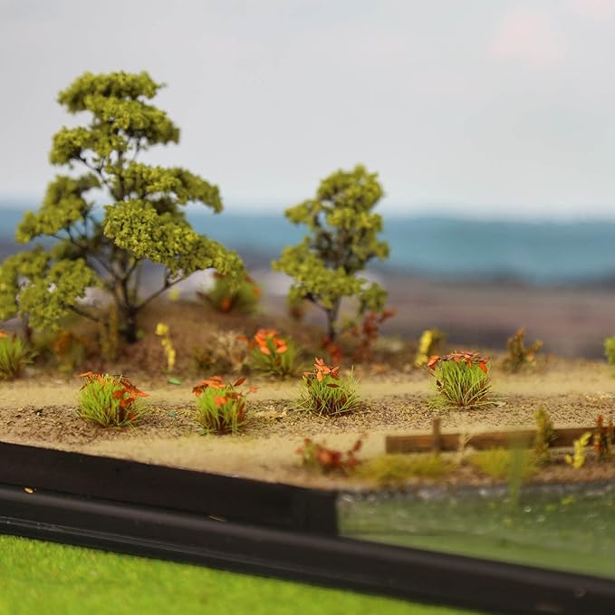 Miniature Vegetation Artificial Flower Cluster with Model Bases War Game Lowland Scenery (C)