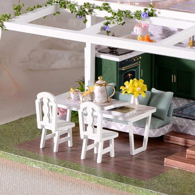 GuDoQi DIY Miniature Dollhouse Kit, Tiny House kit with Music, Miniature House Kit 1:24 Scale Monet Garden, Great Handmade Crafts Gift for Birthday Christmas Day