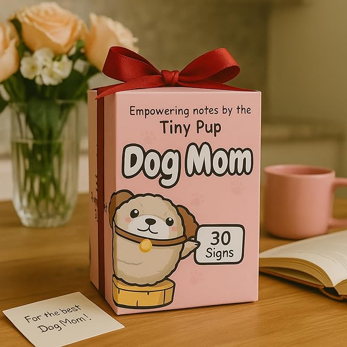 Dog Mom Gifts for Women - Tiny Dog Crochet with 30 Cute Signs for Furr Mama | Funny Birthday Gift for Pet Lovers | Funny Present for Birthday, Christmas, New Puppy | Uplifting Positive Crochet Animal