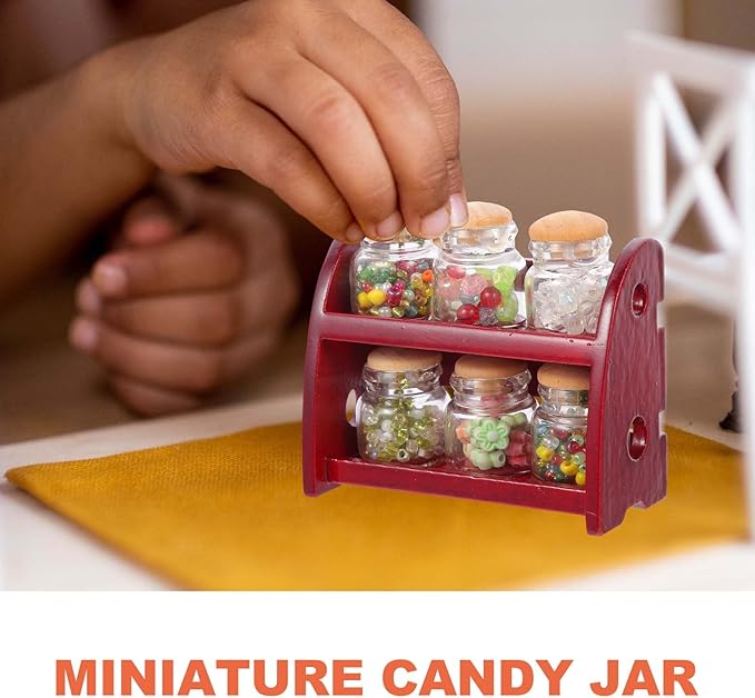 LUOZZY Miniature Dollhouse Food Jar Glass Bottle 1:12 Mini Candy Jar Mini House Decoration Miniature Dollhouse Food Jar