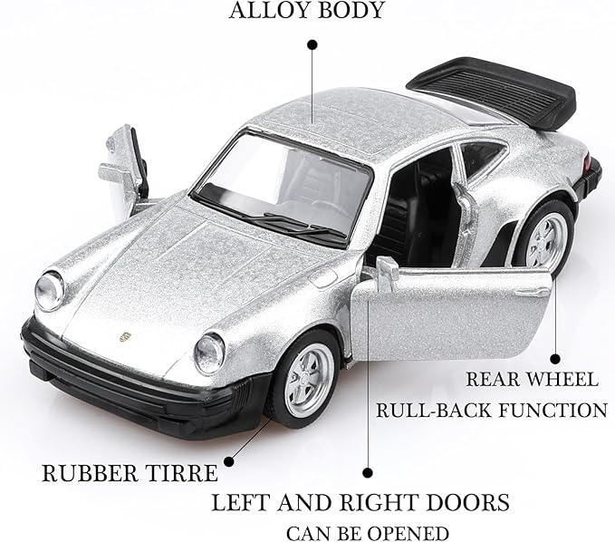 1/36 Scale Porsche 911 Trubo Diecast Car Models,Pull Back Vehicles Porsche 911 Toy Car,Cars Gifts for Boys Girls