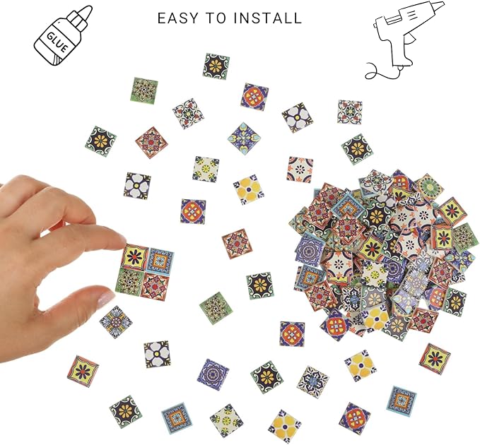 150 pcs, Dollhouse Flooring, 1:12 Scale Doll House Tiles, Miniature Checkerboard Floor, REDUCIO!
