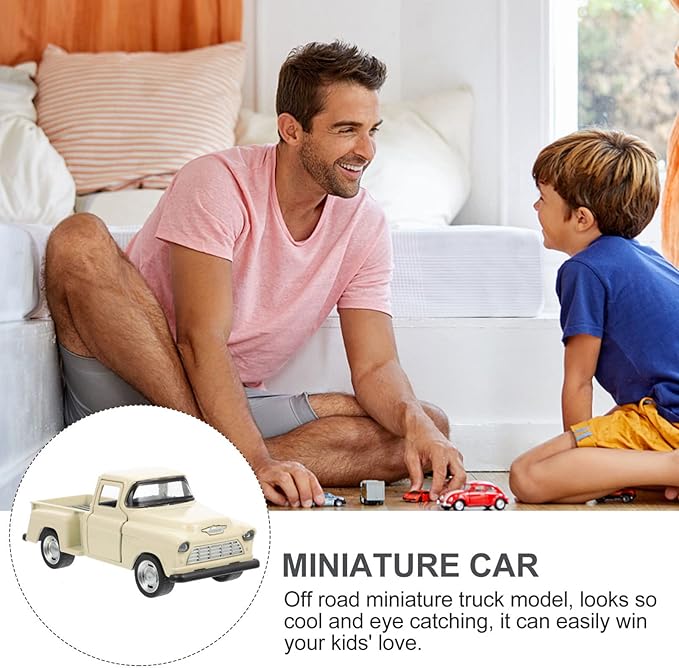 Toy Trucks Mini Metal Pickup Truck Model Toy 4.92In Miniature Vintage Diecast Tabletop Decorative Car for Kids Party Supplies and Collectible