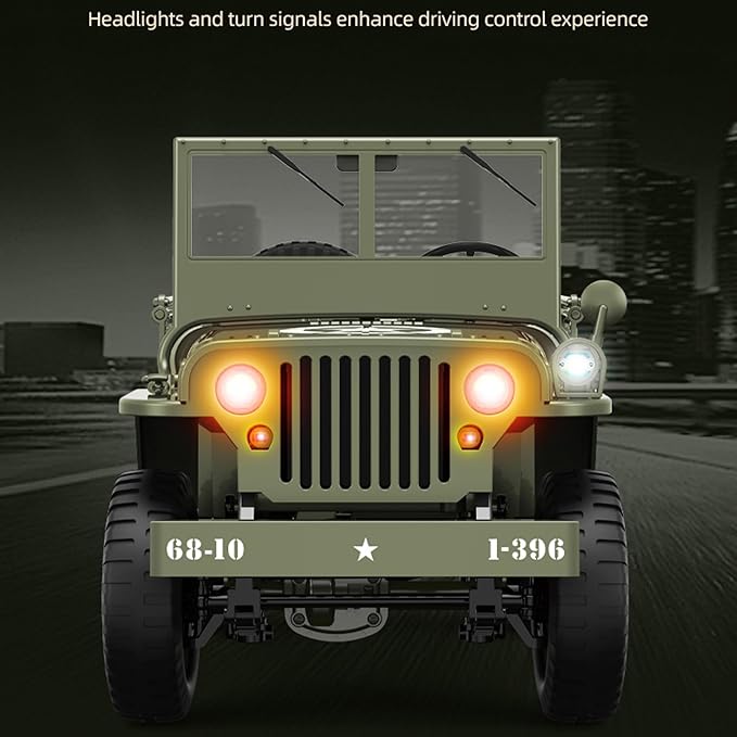 RC Crawlers, High-end Version 1:10 Scale D888 Willys Military Jeep, 2.4Ghz 4WD Off Road RC Rock Crawler Vehicle with Lights All Terrain Electric RC Jeep Toy for Adult Teens