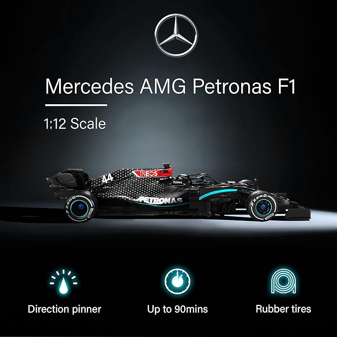 Voltz Toys Authentic Licensed 1:12 Mercedes-Benz F1 W11 Remote Control Vehicle - RC for Kids and Adults - 2.4GHz RC for Gift (1:12 Mercedes-Benz F1 W11)