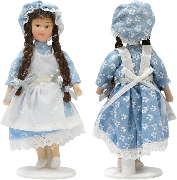 iland Victorian Dollhouse People for 1 12 Scale Accessories 6 inch Miniature Dolls for Dollhouse Little People Figures Doll House Set Cute Realistic