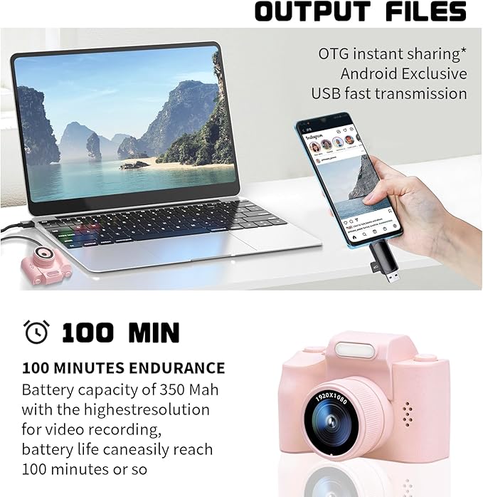 Mini Keychain Camera, FHD 1080p 48MP Mini Digital Camera with 1.3" HD Display & LED Light, 32GB SD Card Included - Fun for Kids & Adults, Collectible Gift for Travel, Birthdays & Stocking Stuffers