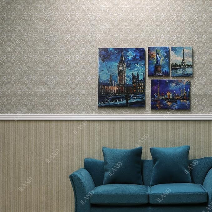 iLAND Originality Dollhouse Wallpaper 39 * 15.7 inch, Dollhouse Accessories on 1:12 Scale or 1:6 Scale (Poetic Elegance)