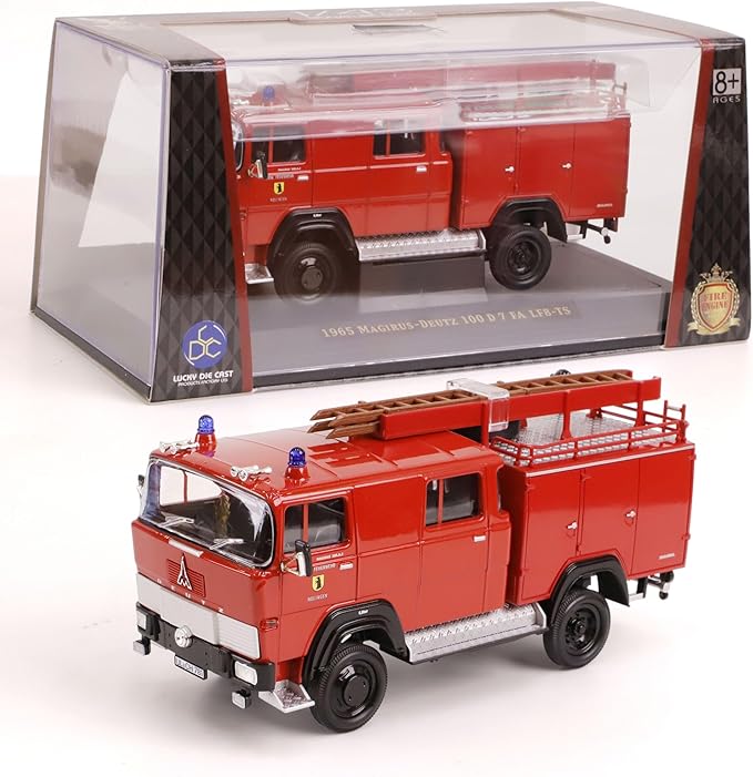 1965 MAGIRUS-DEUTZ 100 D 7 FA LF8-TS 1/43 Scale Die-Cast Metal Model Alloy Toy Cars with Display Case, with Opening Doors, for Kids Men and Teens Dad 14+ Year