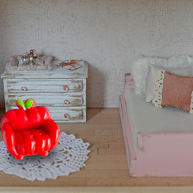 Mini Apple Sofa Shape Resin Silicone Molds 3D Tiny Sofa Epoxy Casting Molds for DIY Micro Resin Fairy Garden Dollhouse Kitchen Miniatures Landscape Decor